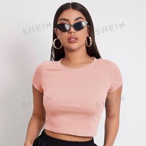 Pink crop top, SHEIN, size L